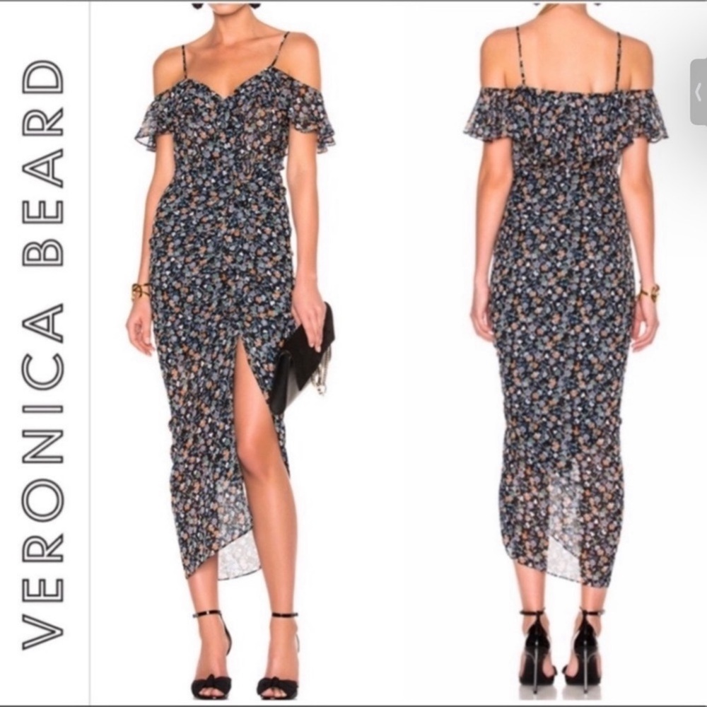 NWT VERONICA BEARD Marilyn Silk Cold Shoulder Dress 10